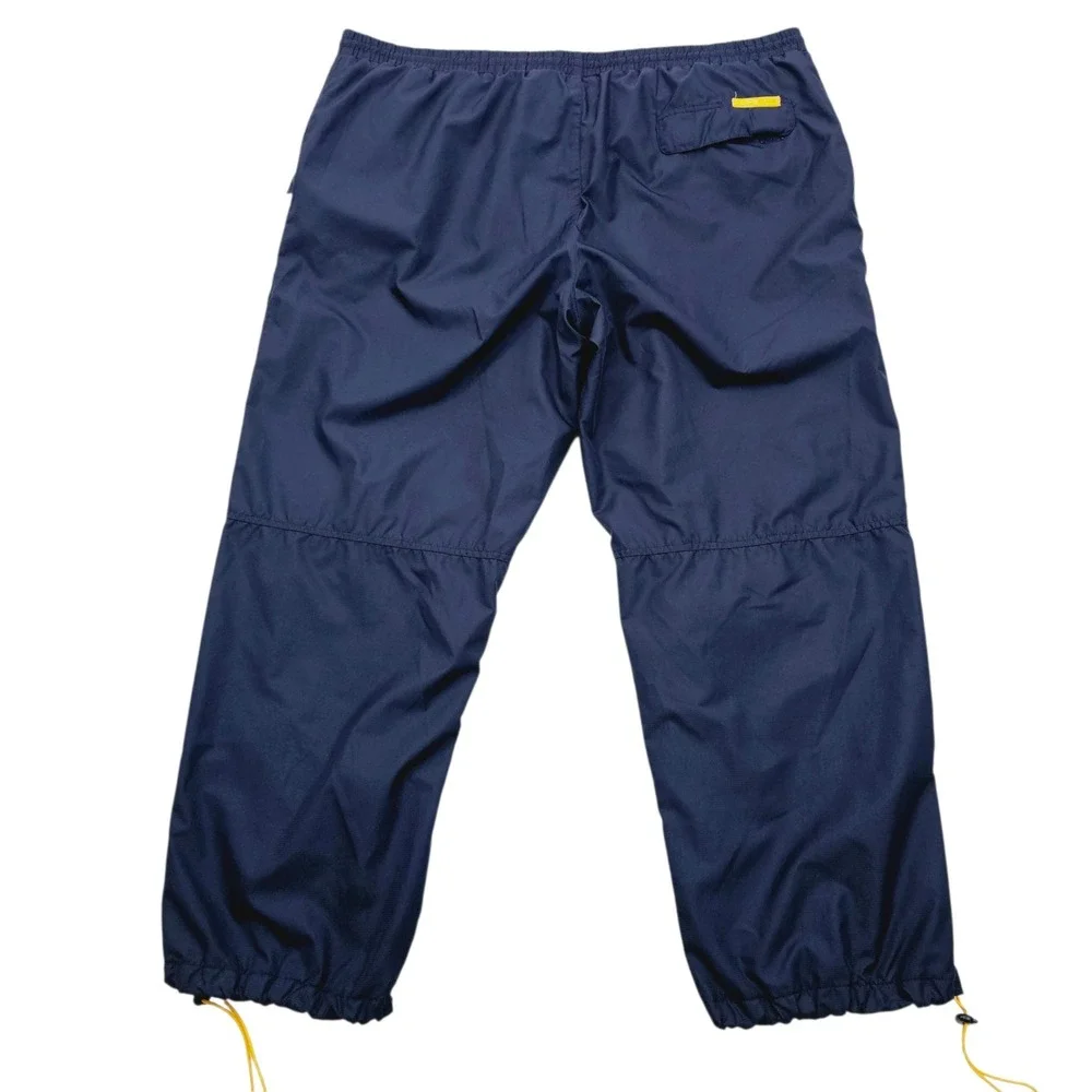 Starter Track Cargo Pants Mens XL Blue Baggy Vintage Y2K Mesh Adjustable Cuffs